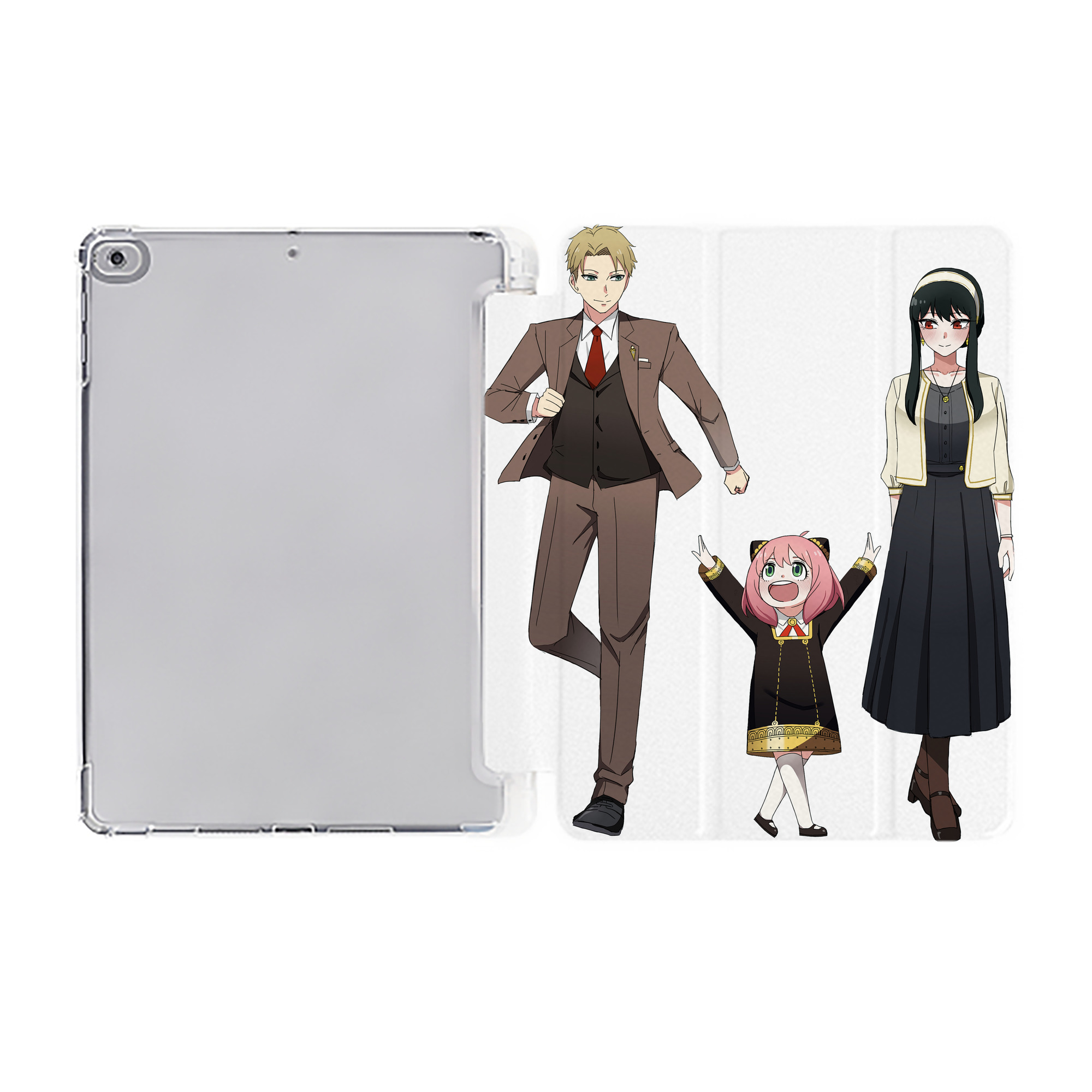 （画像用） SPY×FAMILY间谍家家酒 IPad ケース ペン収納付き 三つ折りスタンド PUレザー×シリコン 対応機種9.5/10.5/10.9インチ